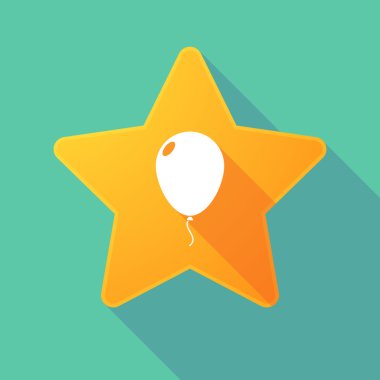 Uzun gölge yıldız bir balon ile