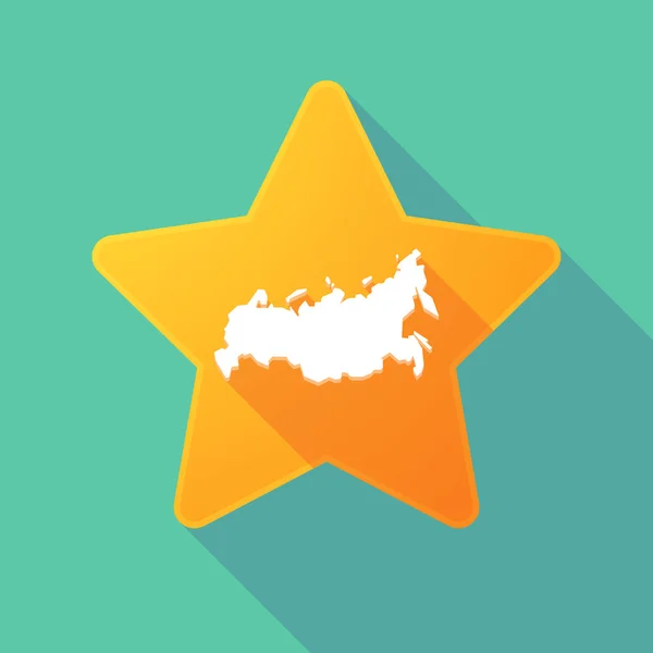 Lange schaduw ster met een kaart van Rusland — Stockvector