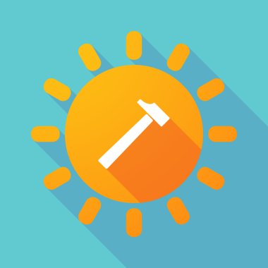 Uzun gölge güneş bir çekiç ile