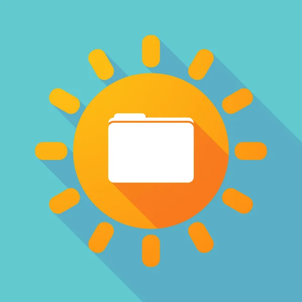 Sol de sombra larga con una carpeta — Vector de stock