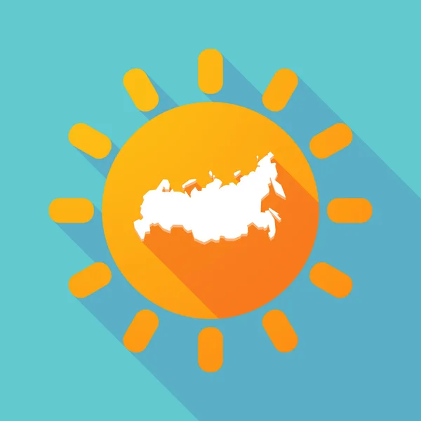 Dlouhý stín slunce s mapou, Rusko — Stockový vektor