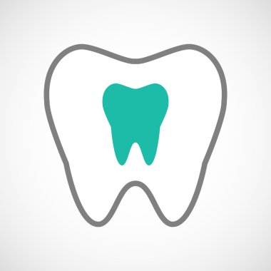 Satırı sanat diş simgesi bir diş ile