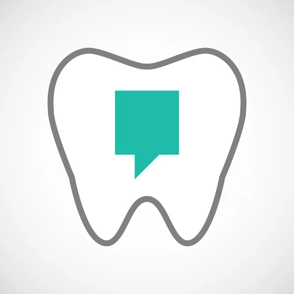 Ícone de dente de arte de linha com uma dica de ferramenta —  Vetores de Stock