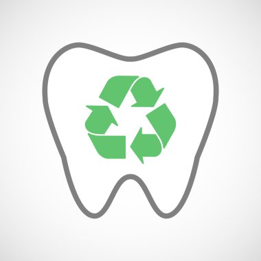 Satırı sanat diş simgesi bir geri dönüşüm işareti ile