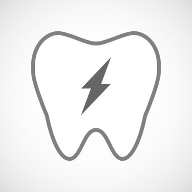 Satırı sanat diş simgesi bir yıldırım ile