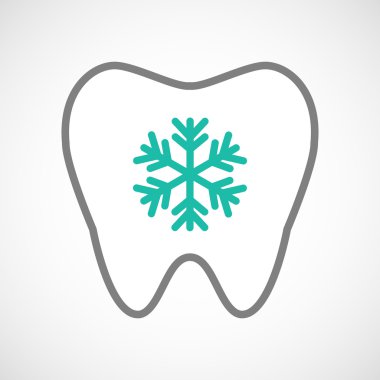 Satırı sanat diş simgesi ile bir kar tanesi
