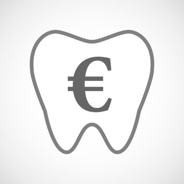 Satırı sanat diş simgesi euro işareti