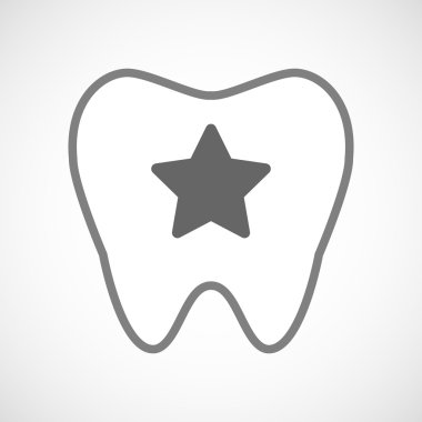 Satırı sanat diş simgesi bir yıldız