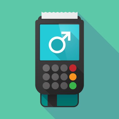 Uzun gölge dataphone erkek bir işareti ile