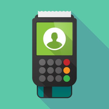 Uzun gölge dataphone bir erkek avatar ile