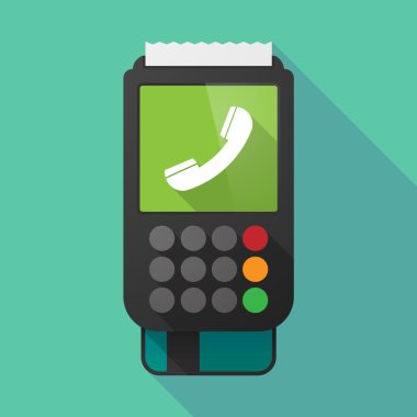 Uzun gölge dataphone bir telefon ile