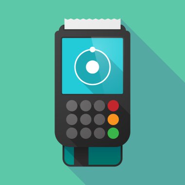 Uzun gölge dataphone ile bir atom