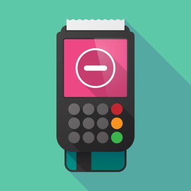 Uzun gölge dataphone bir çıkarma işareti ile