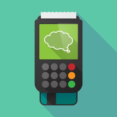 Uzun gölge dataphone bir çizgi roman bulut balon ile