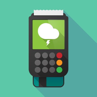 Uzun gölge dataphone fırtınalı bir bulut ile