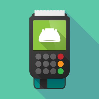 Uzun gölge dataphone bir iş kask ile