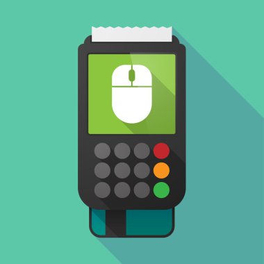 Uzun gölge dataphone bir kablosuz fare ile