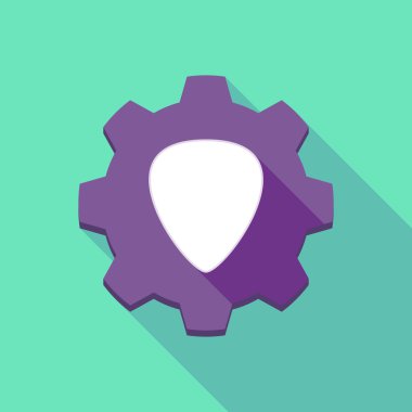 Uzun gölge dişli simgesini bir mızrap ile