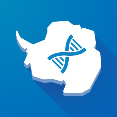 Antarktika kıtası Dna işareti olan uzun gölge Haritası