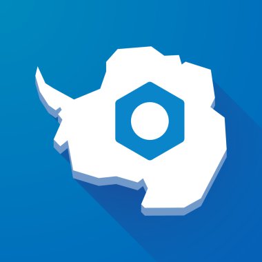 Antarktika kıtası bir fıstıklı uzun gölge Haritası