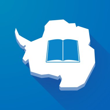 Antarktika kıtası bir kitap ile uzun gölge Haritası