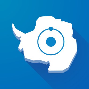 Antarktika kıtası ile bir atom uzun gölge Haritası