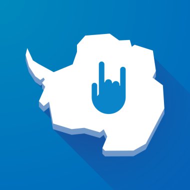 Antarktika kıtası bir sallanan el ile uzun gölge Haritası