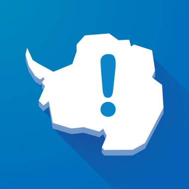 Antarktika kıtası exclamarion işareti uzun gölge Haritası