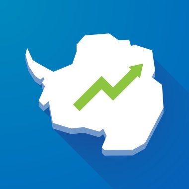 Antarktika kıtası bir grafik ile uzun gölge Haritası