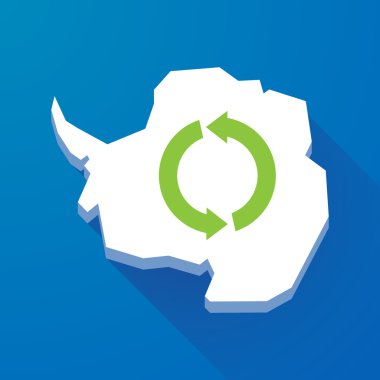 Antarktika kıtası ile bir yuvarlak geri dönüşüm sig uzun gölge Haritası