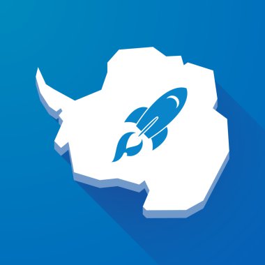 Antarktika kıtası bir roket ile uzun gölge Haritası