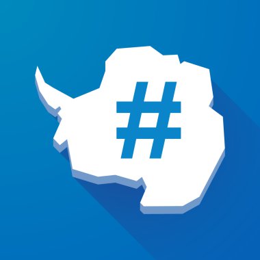 Antarktika kıtası bir karma etiketi ile uzun gölge Haritası