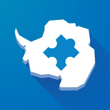 Antarktika kıtası bir bulmaca parçası ile uzun gölge Haritası