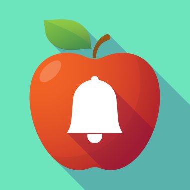 Uzun zaman bir bell ile gölge Kırmızı elma