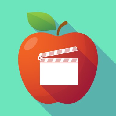 Uzun bir Klaket ile gölge Kırmızı elma