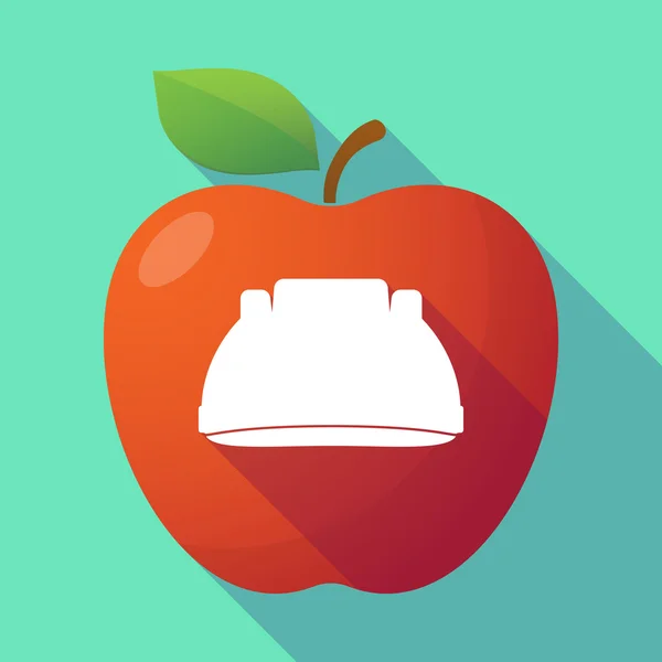 Uzun bir çalışma kask ile gölge Kırmızı elma — Stok Vektör