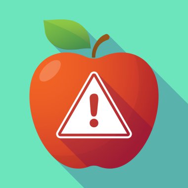 Uzun gölge Kırmızı elma ile bir uyarı sinyali