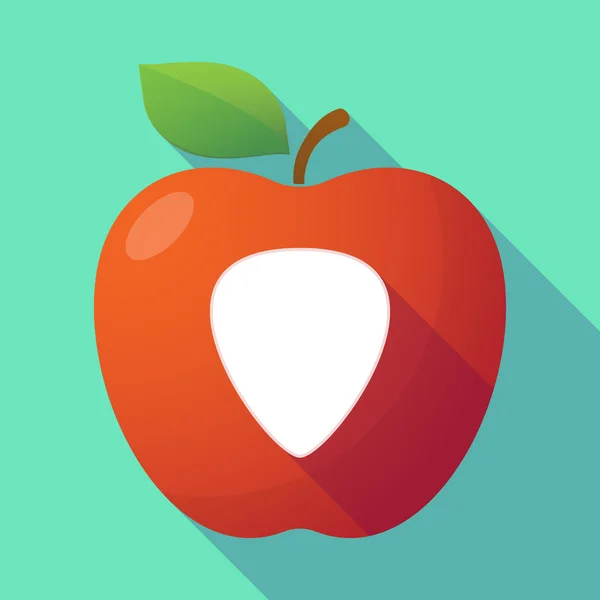 Uzun gölge Kırmızı elma ile bir mızrap — Stok Vektör