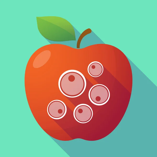 卵母細胞の長い影赤リンゴ — ストックベクタ