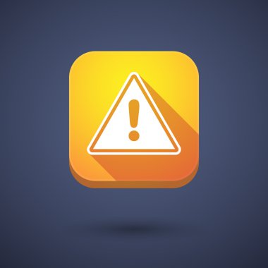 Uzun gölge app düğmesini bir uyarı sinyali ile kare