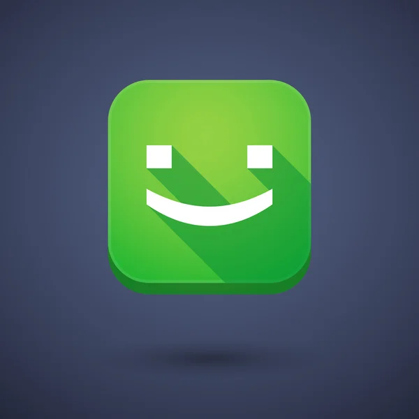 スクエア本文笑顔で長い影のアプリのボタン — ストックベクタ