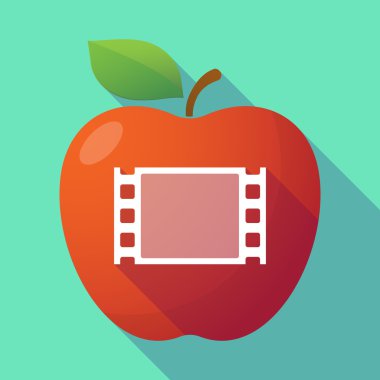 Uzun gölge Kırmızı elma ile bir film photogram