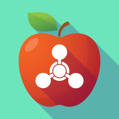 Uzun gölge Kırmızı elma bir kimyasal silah işareti ile