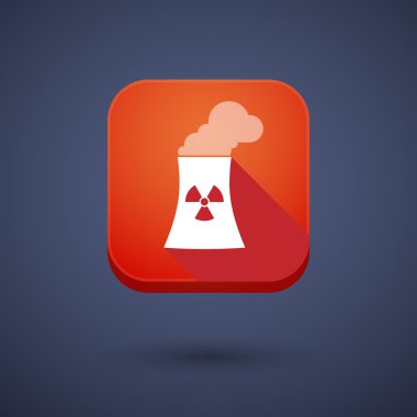 Uzun gölge app düğmesini bir nükleer güç istasyonu ile kare