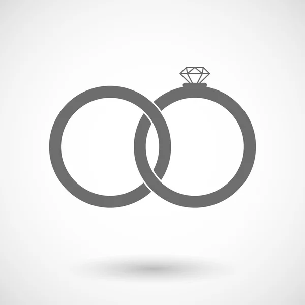 Ilustración vectorial aislada de dos anillos de boda unidos — Archivo Imágenes Vectoriales