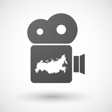 İzole sinema kamera simgesi ile Rusya Haritası