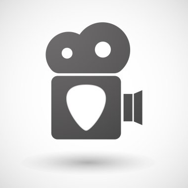 İzole sinema kamera simgesi ile bir mızrap