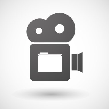 İzole sinema kamera simgesi ile bir klasör 