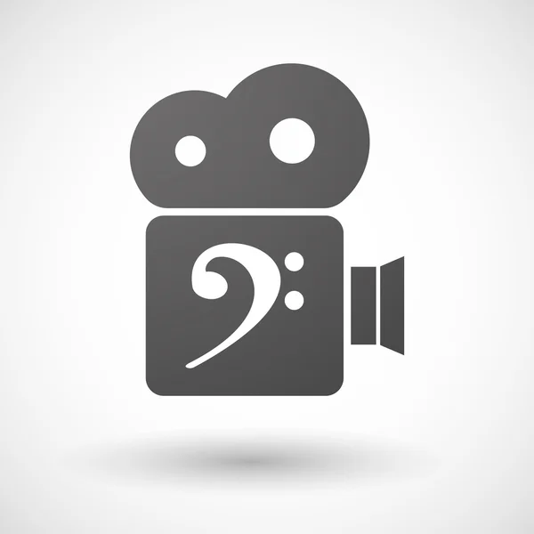 Isolée icône de caméra de cinéma avec une clef F — Image vectorielle
