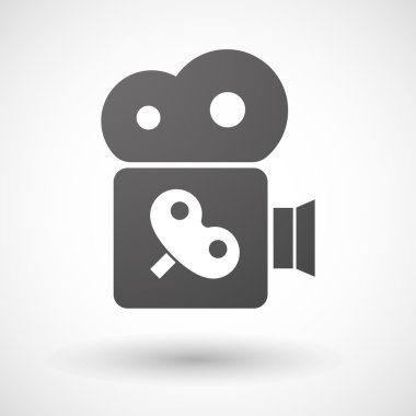 İzole sinema kamera simgesi ile bir oyuncak krank